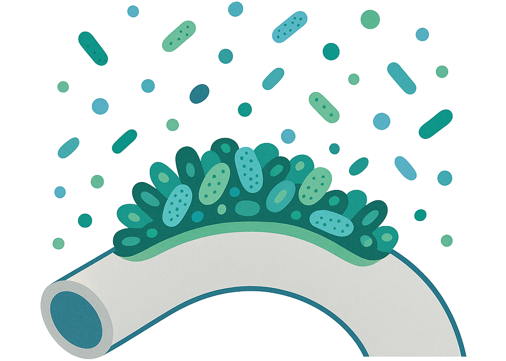 Biofilm vormt een hardnekkige laag